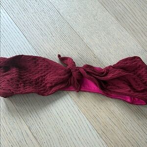 Rachel Comey Adjustable burgundy textured bandeau top